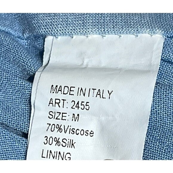 LOLA Blue Silk Lace Long Sleeve Blouse Top - Made in Italy - Picture 7 of 7